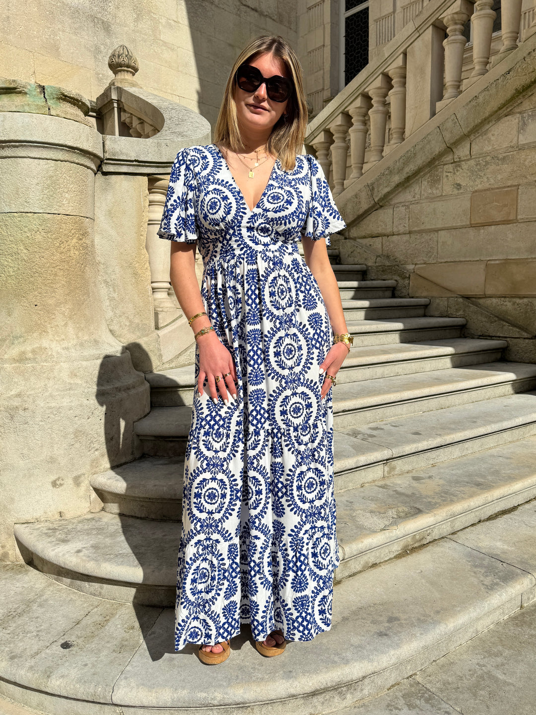 royal blue and white maxi dress Maxi Dress - Summer Dress for Women - Royal Blue - UK Size - XL/XXL