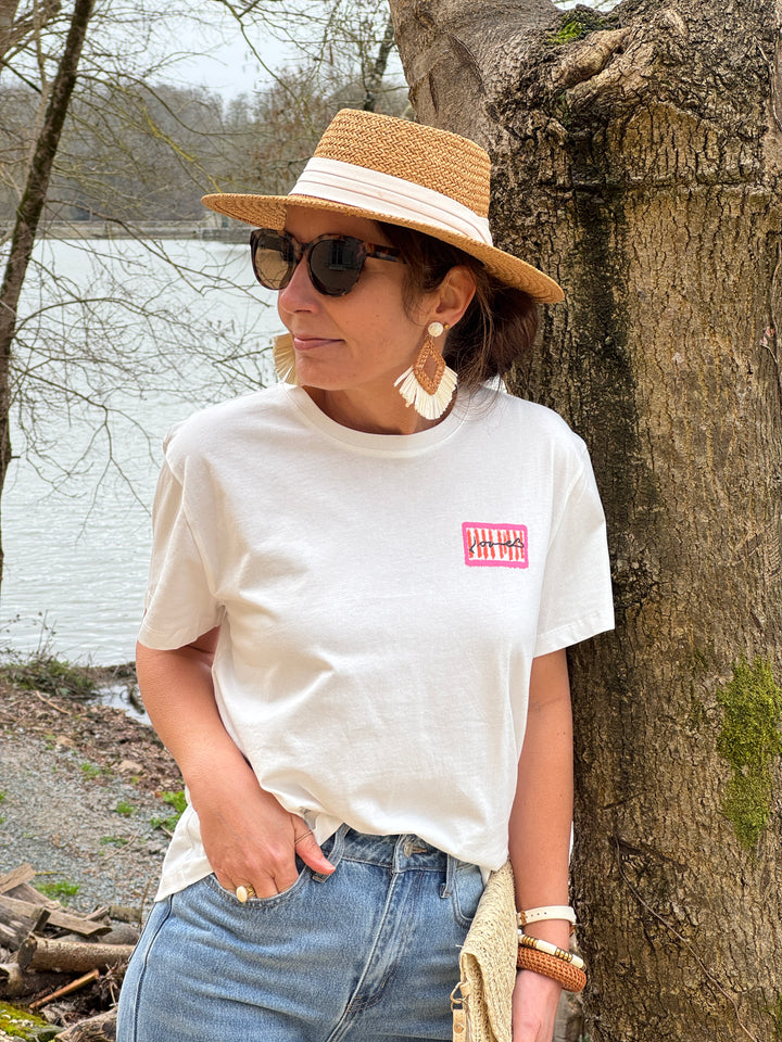 Tee-shirt oversize blanc avec flocage TOLOMBE La Petite Étoile