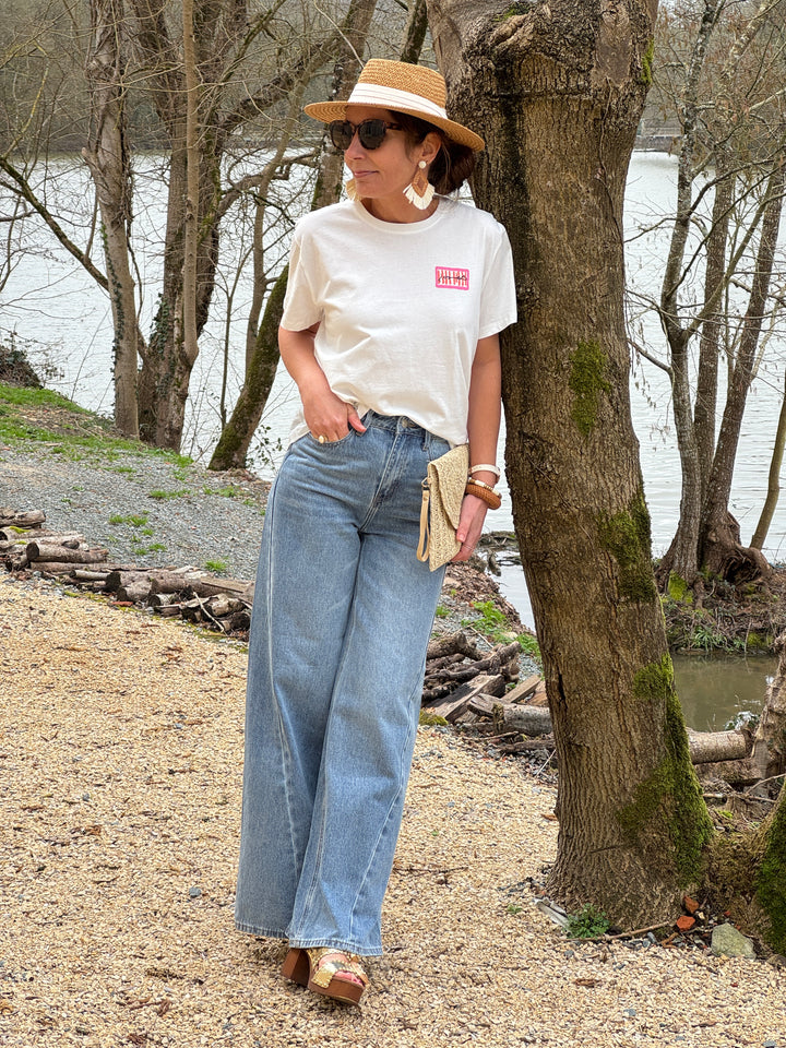 Tee-shirt oversize blanc avec flocage TOLOMBE La Petite Étoile