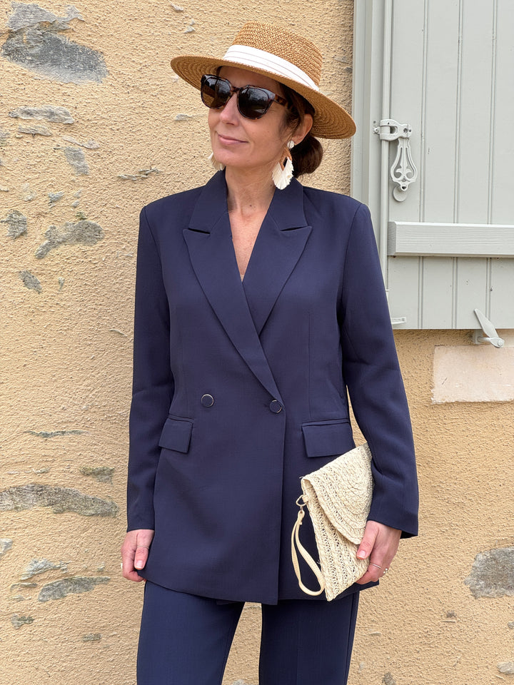 Veste longue tailleur marine NALA La Petite Étoile