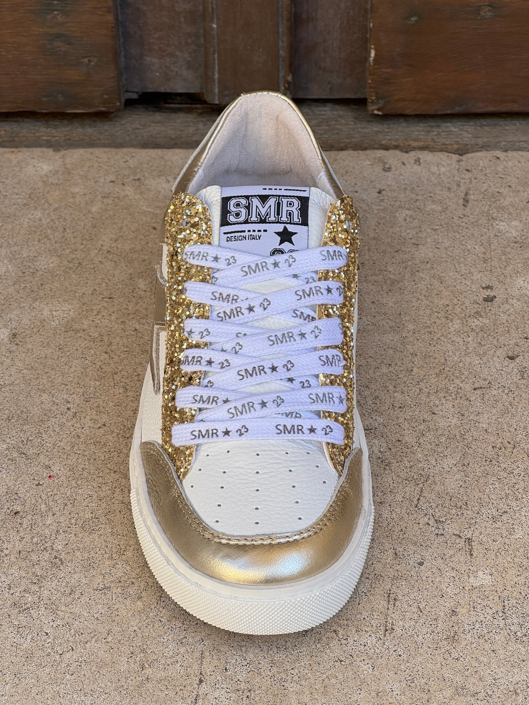 Basket blanc doré paillettes NOUBAR D439  Semerdjian