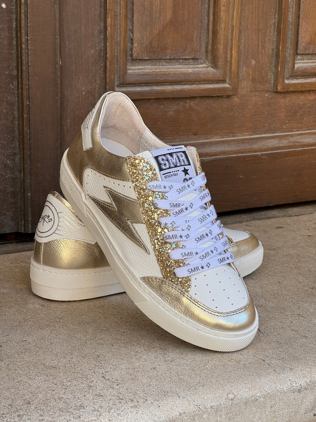 Basket blanc doré paillettes NOUBAR D439  Semerdjian