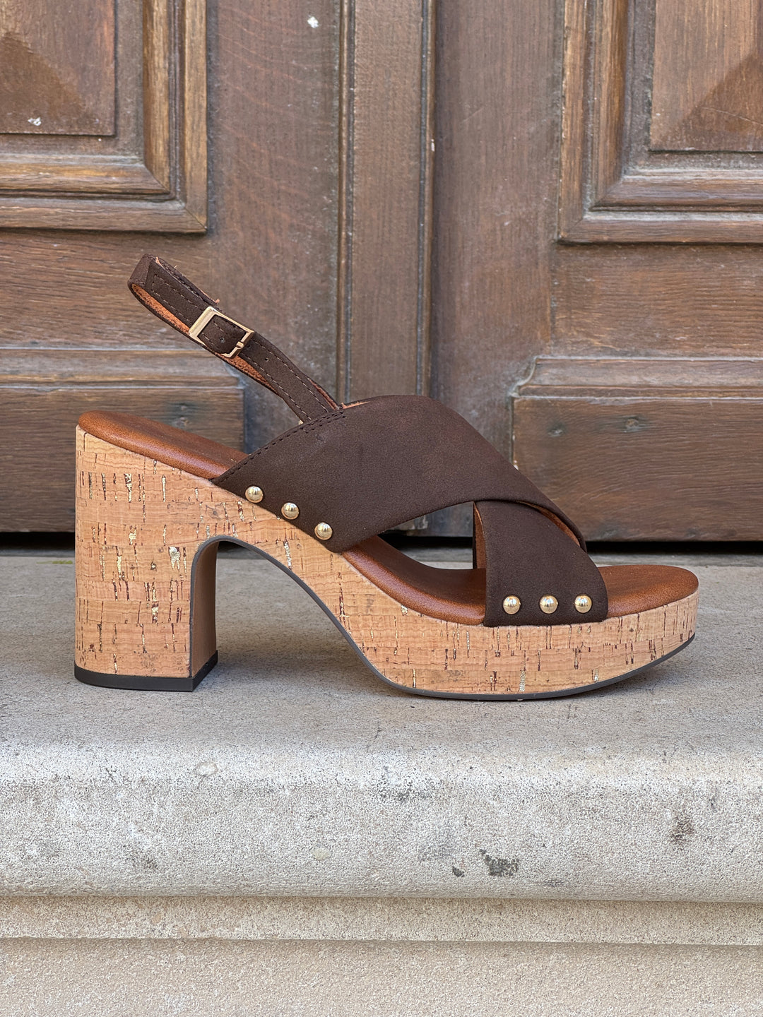 Sandales talons compensées mocca 2‑28366‑46 304 Marco Tozzi