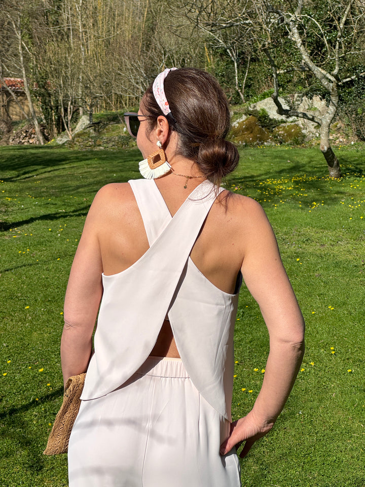 Top rose volants ISABEAU