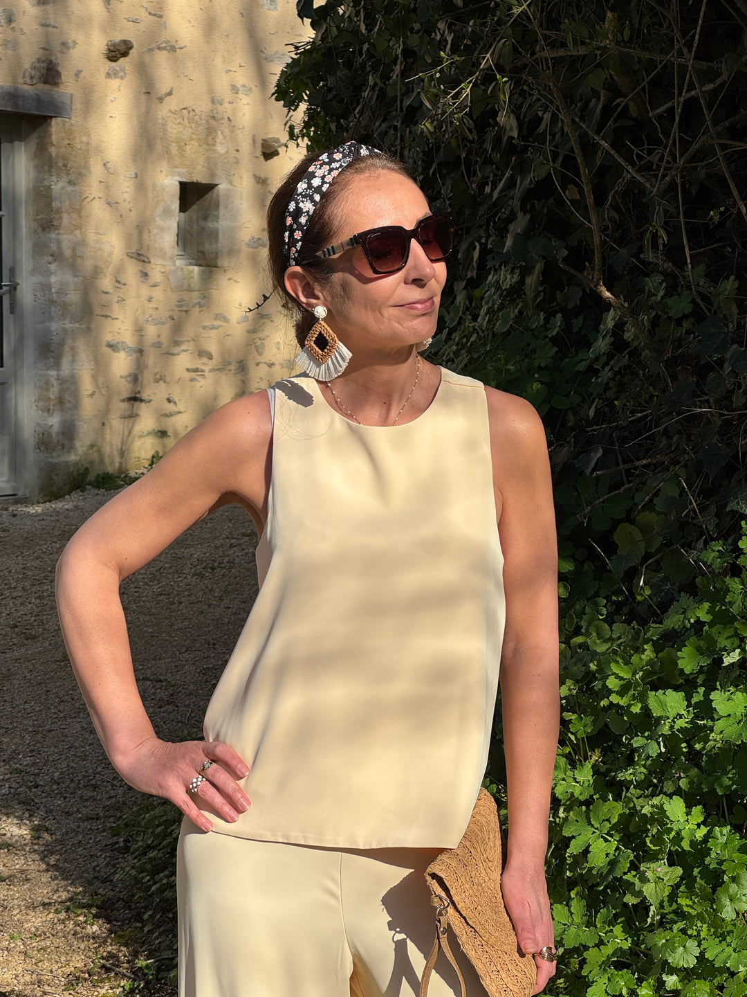 Top jaune volants ISABEAU