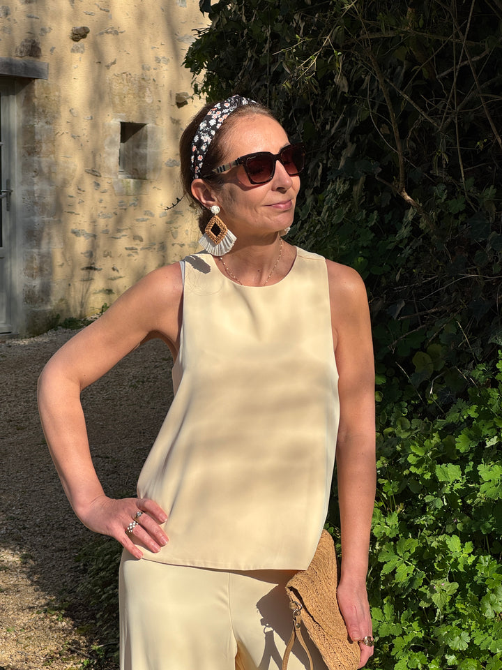 Top jaune volants ISABEAU