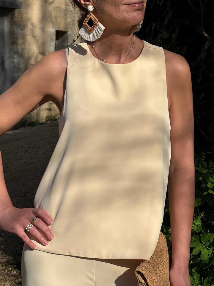 Top jaune volants ISABEAU