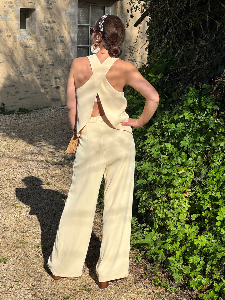 Top jaune volants ISABEAU