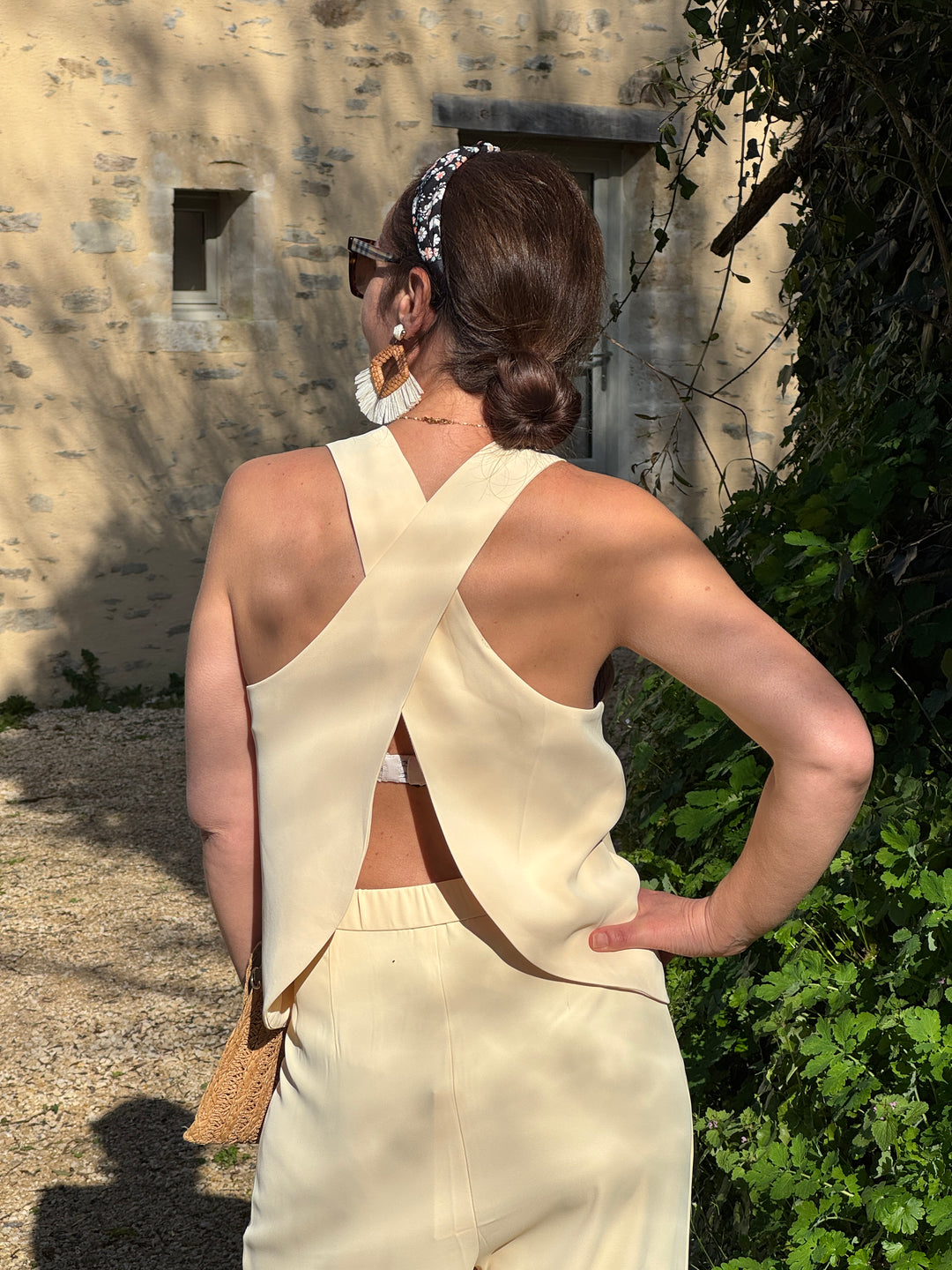 Top jaune volants ISABEAU