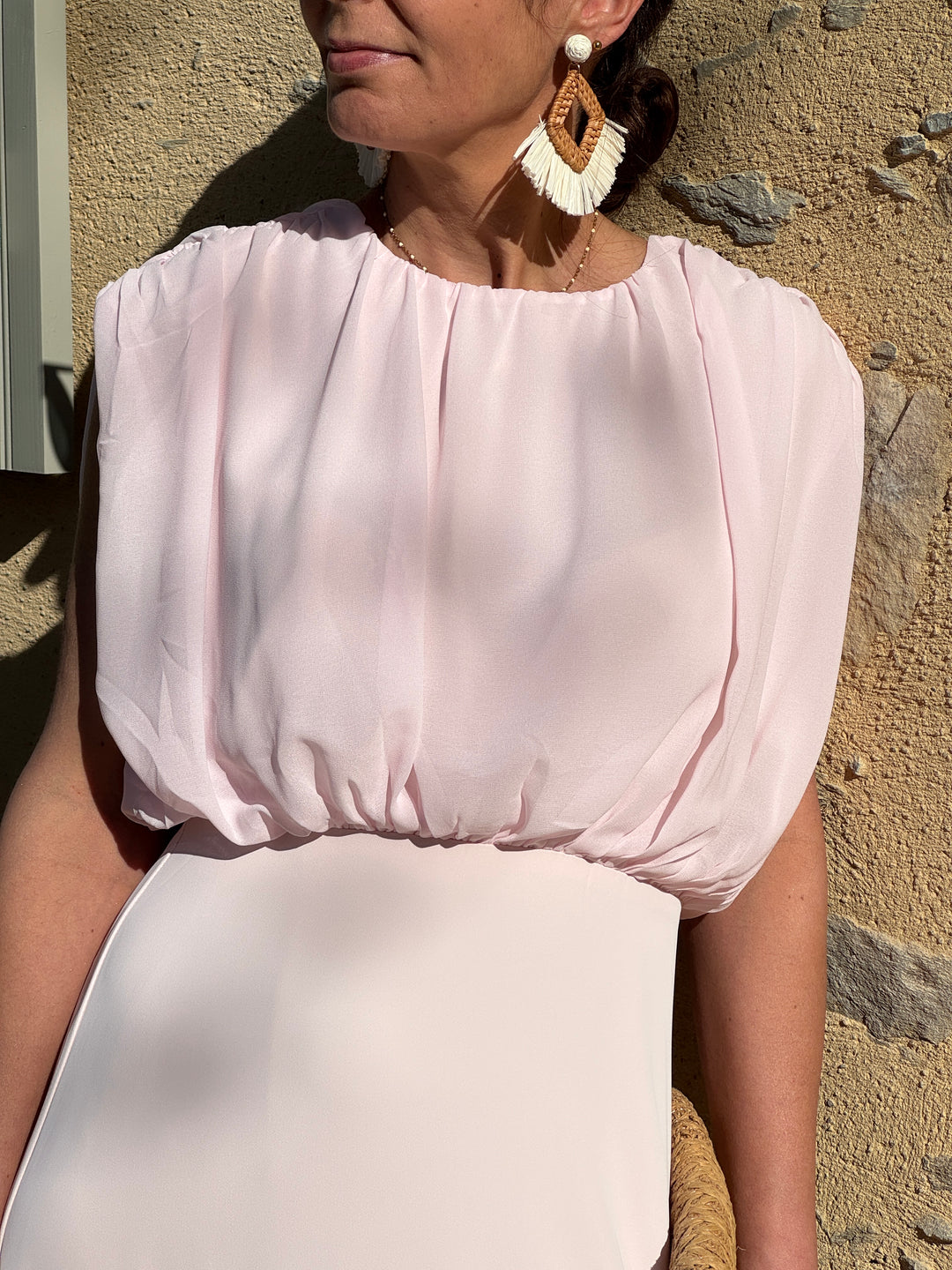 Robe longue rose empire LUNA