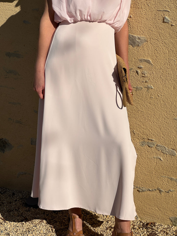 Robe longue rose empire LUNA