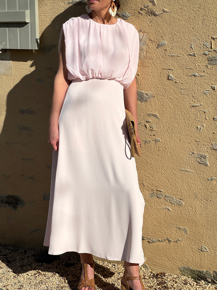 Robe longue rose empire LUNA