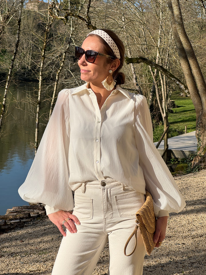 Chemise écru effet crêpe NOAM