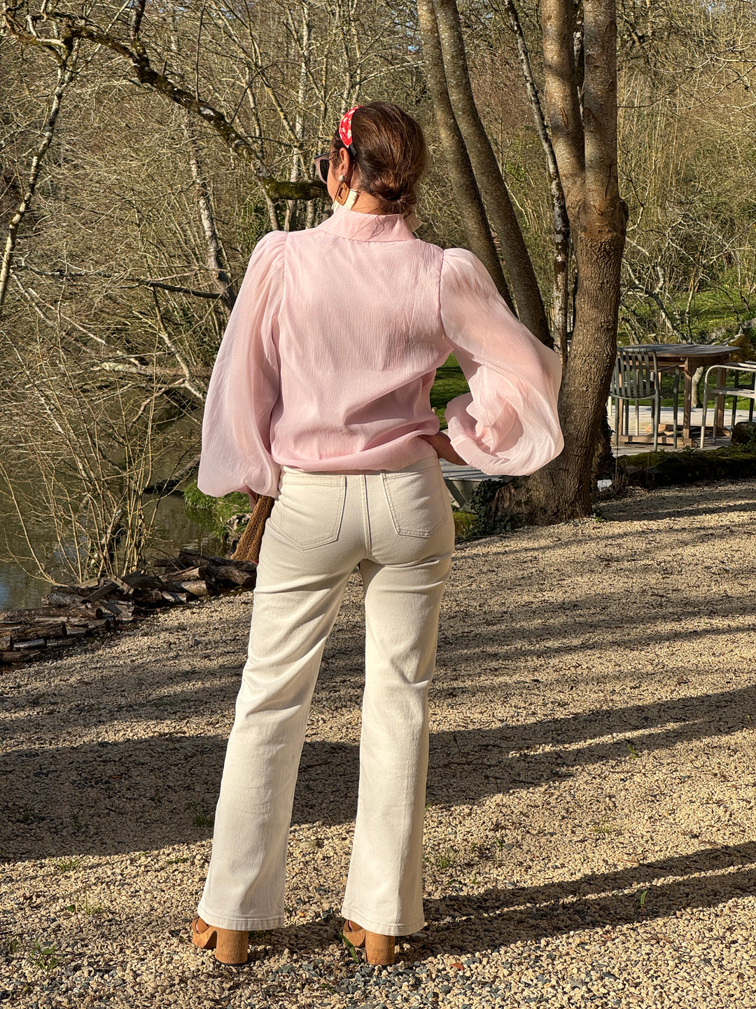 Chemise rose effet crêpe NOAM