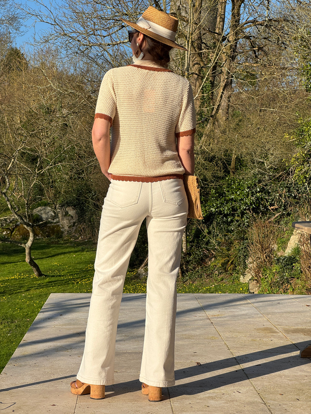 Polo crochet beige camel ALOIS