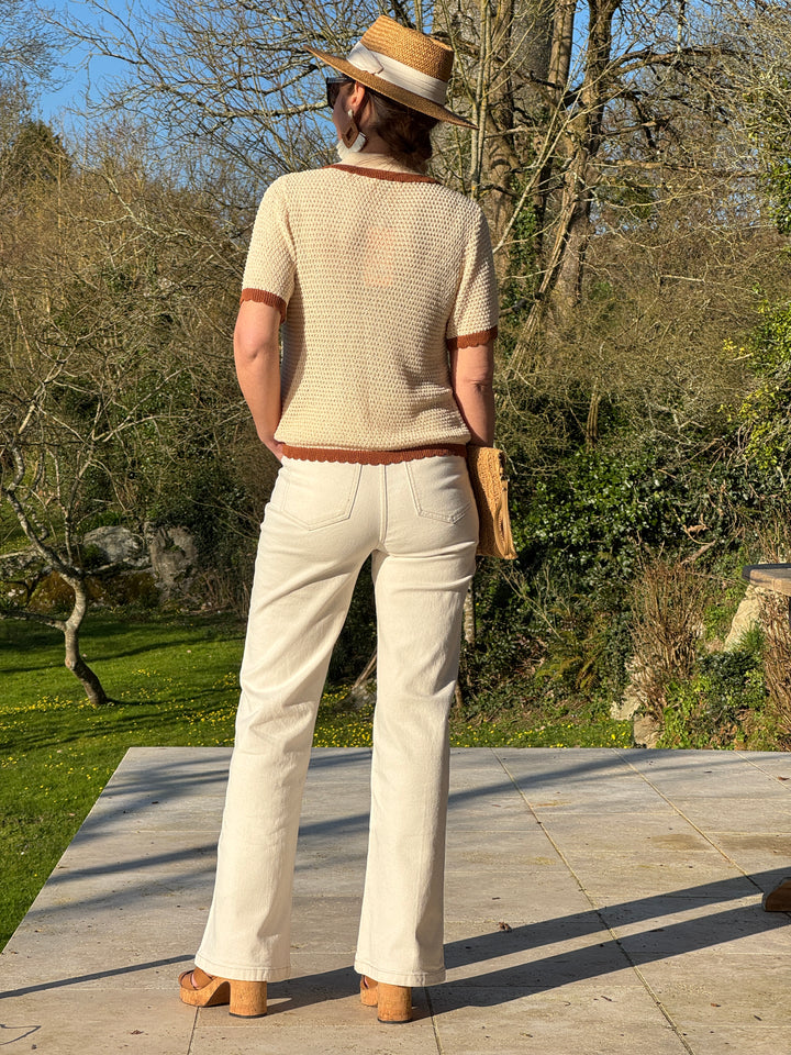 Polo crochet beige camel ALOIS