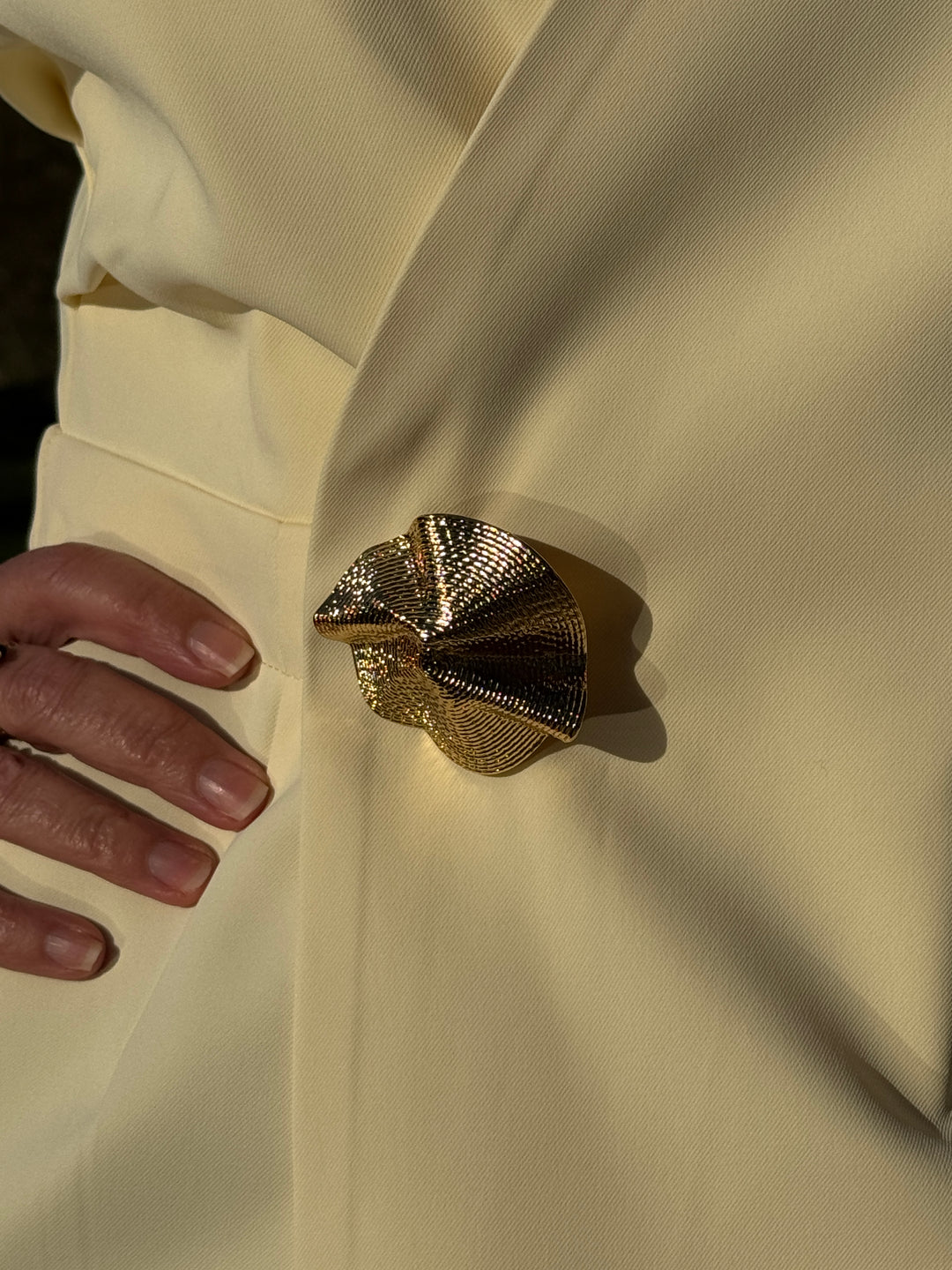 Combishort jaune bouton bijou corolle AELIS