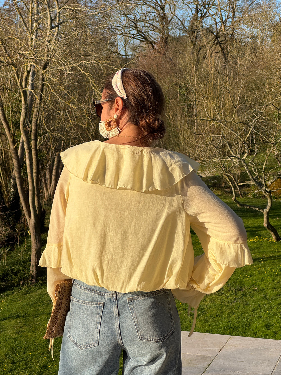 Top jaune volants NOVA