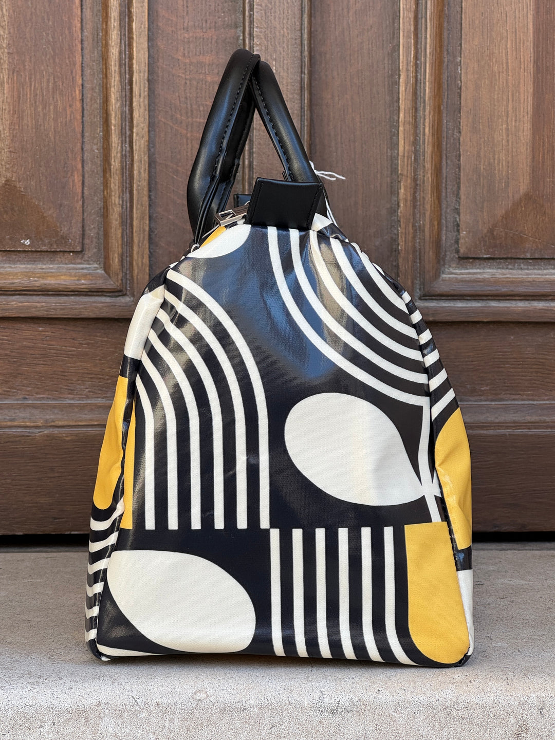 Sac BOWLING enduit n°182 graphique noir, blanc et jaune Hippocampe