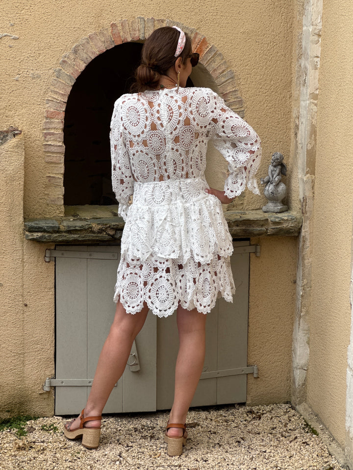Robe blanche broderie anglaise ajourée APOLLINE