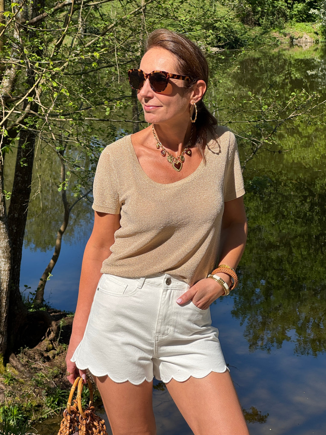 Short blanc FLEUR Oraije