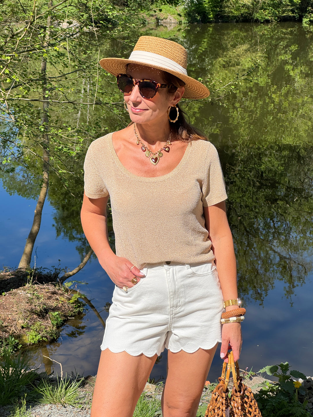 Short blanc FLEUR Oraije