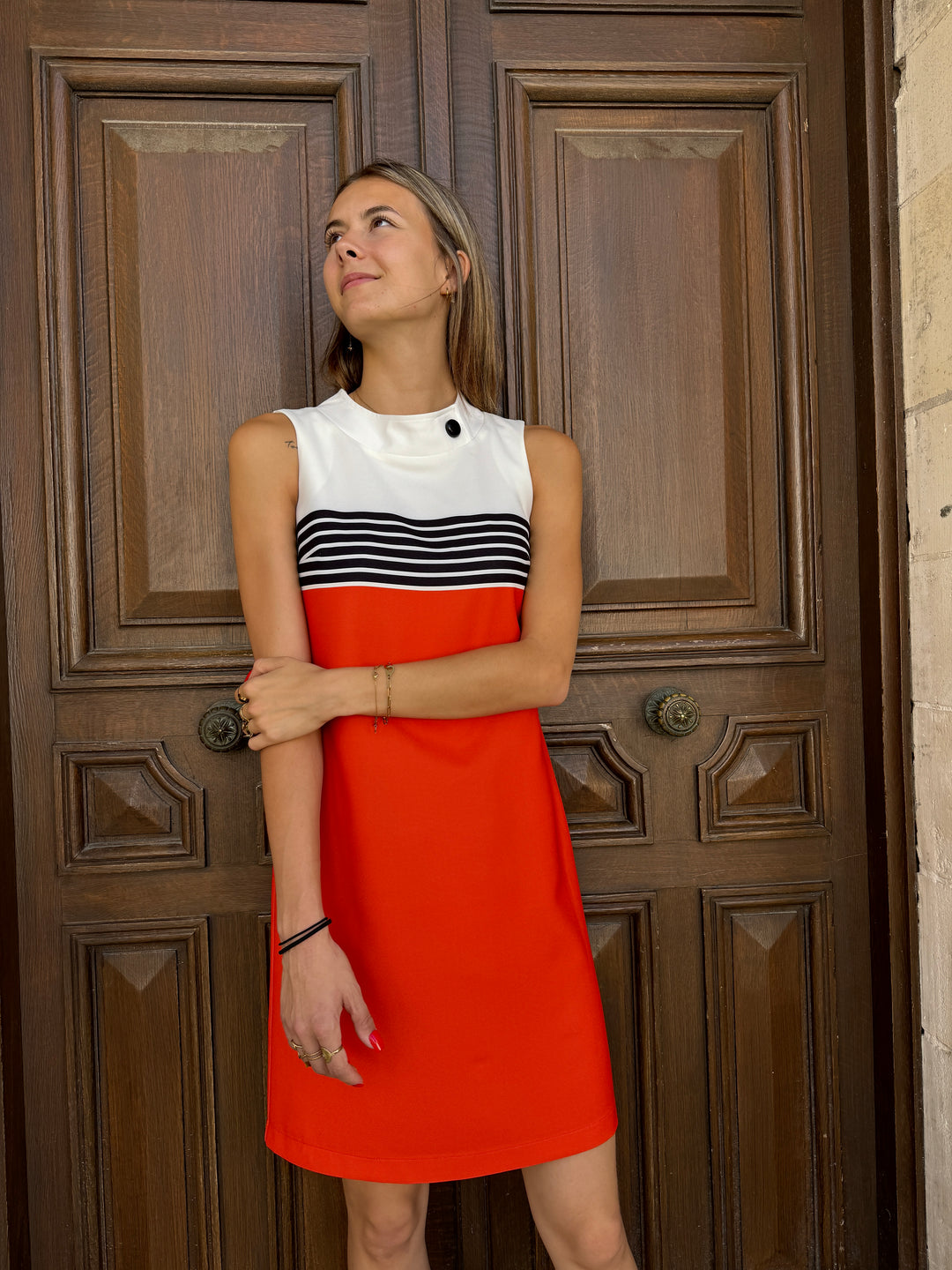 Robe SERENA SEVENTIES orangeade Hippocampe