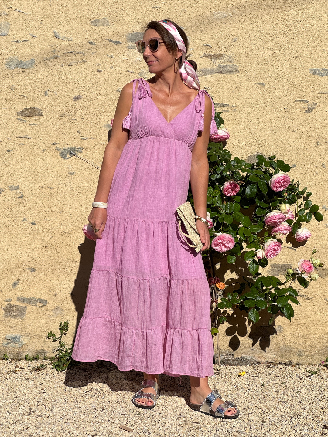 ISMERA Long Lilac Pink Empire Dress