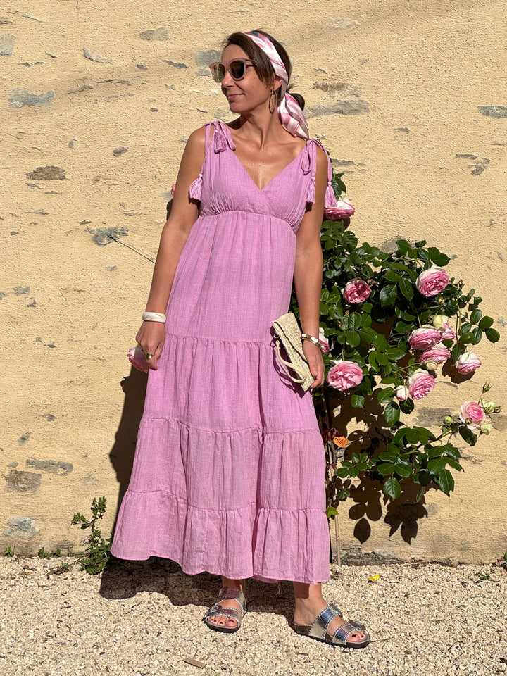 ISMERA Long Lilac Pink Empire Dress