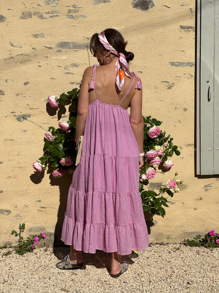 ISMERA Long Lilac Pink Empire Dress
