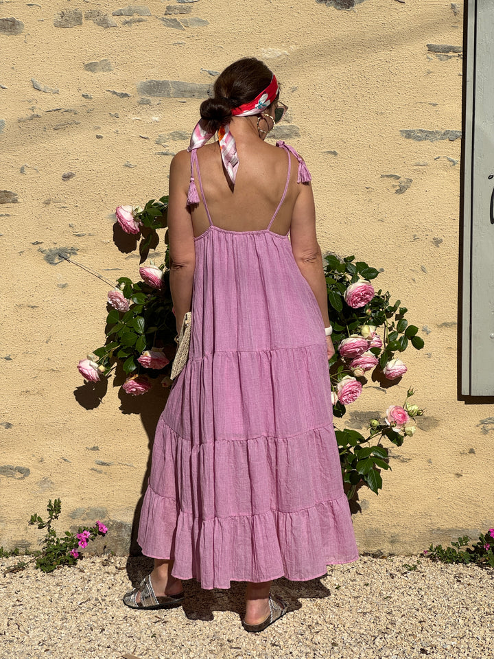 ISMERA Long Lilac Pink Empire Dress