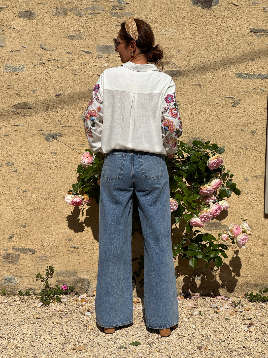 Chemise broderies florales multico LOU