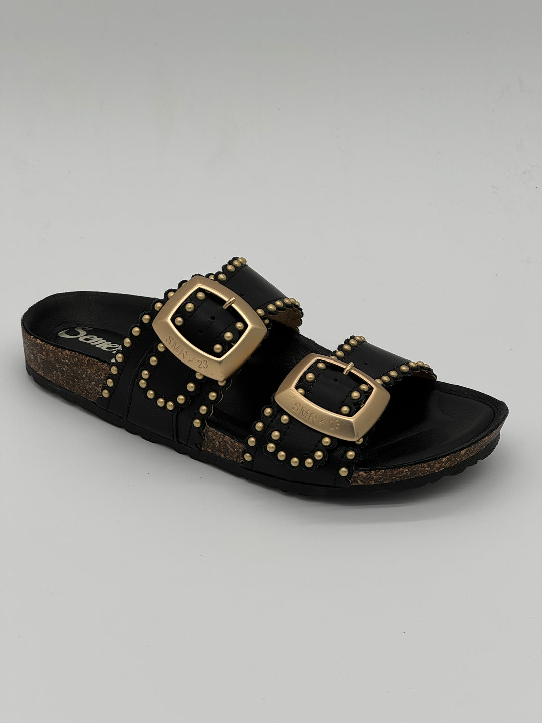 ARONA Black Smooth Leather Mules Semerdjian