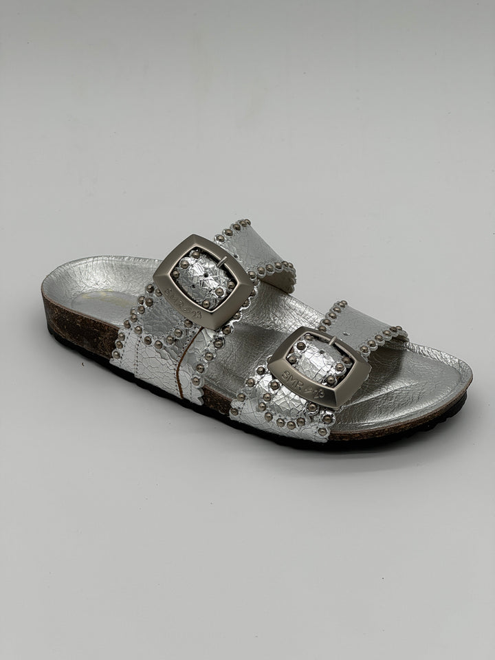 ARONA Semerdjian Silver Mules