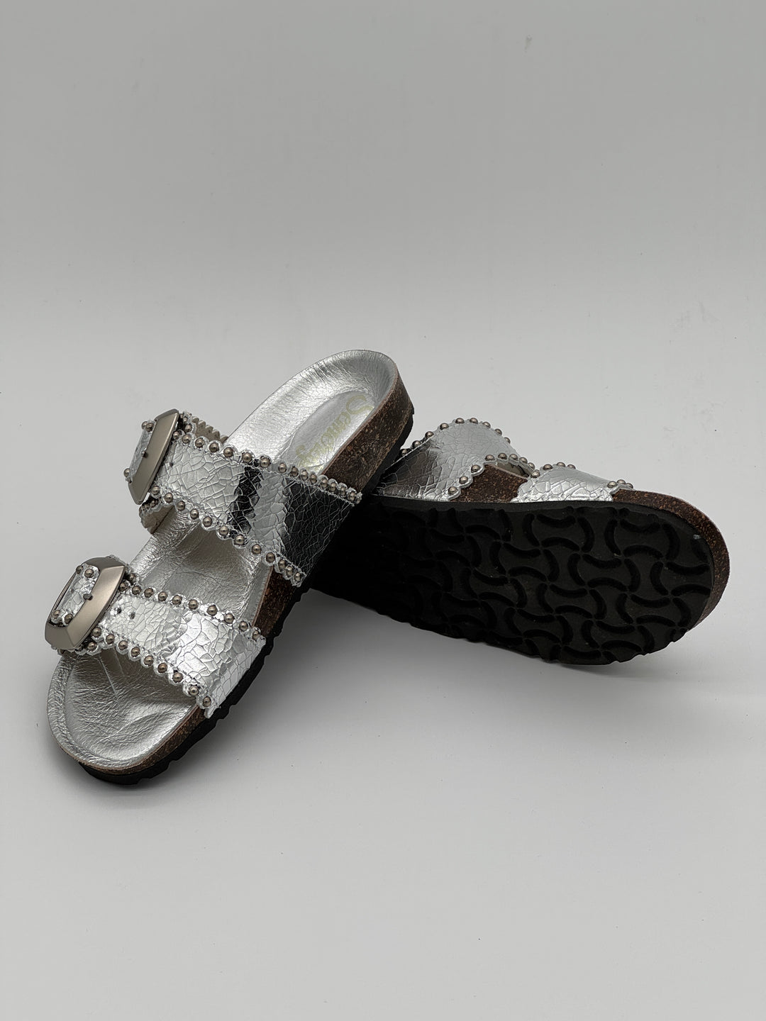 ARONA Semerdjian Silver Mules