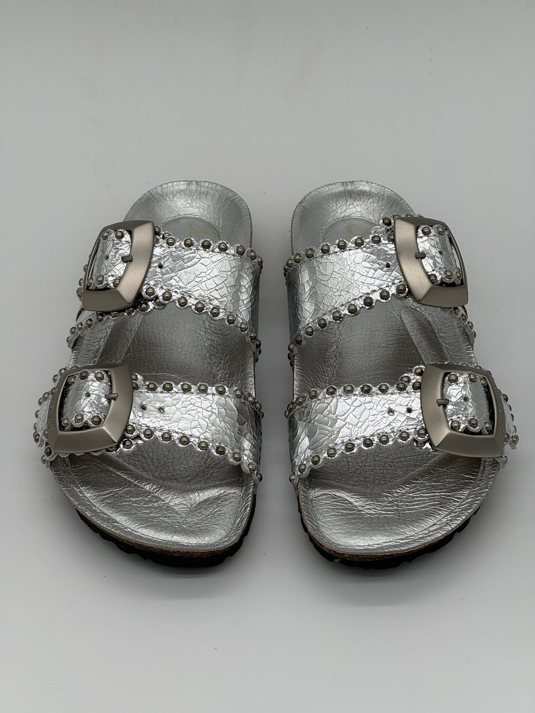 ARONA Semerdjian Silver Mules