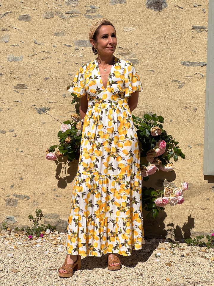 TOMAS Long Yellow Lemon Dress