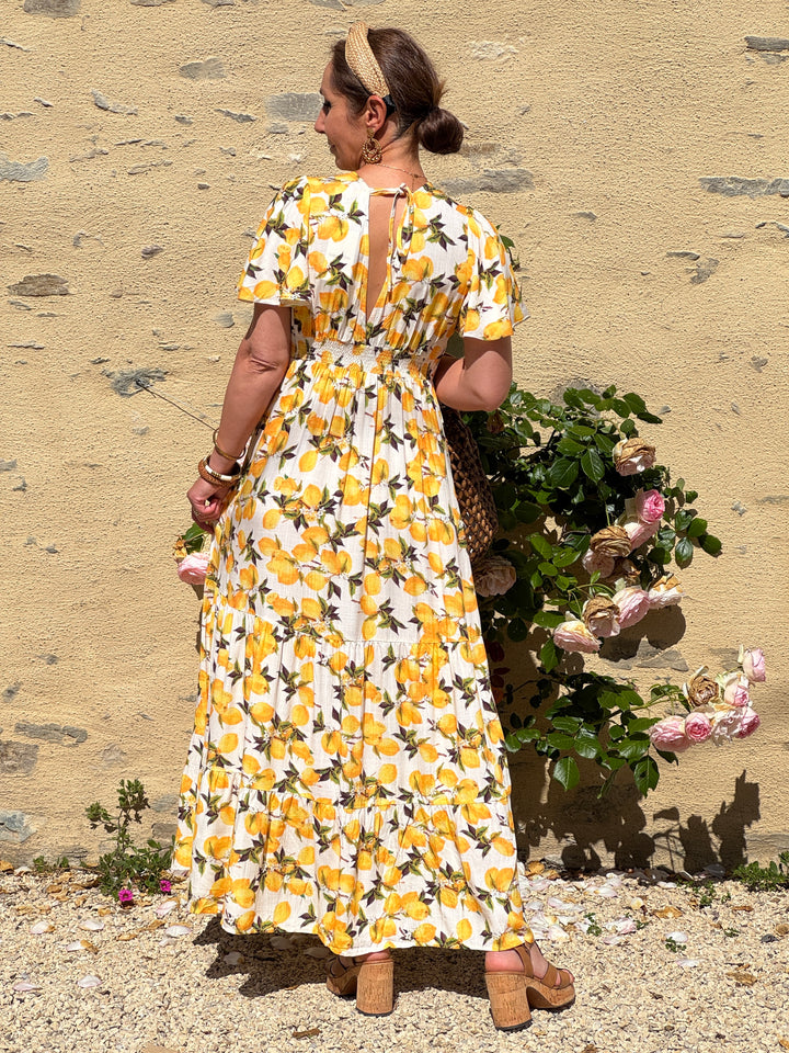 TOMAS Long Yellow Lemon Dress