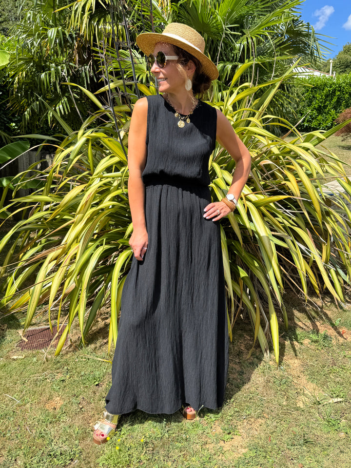 Ensemble top et jupe longue noir MELODIE