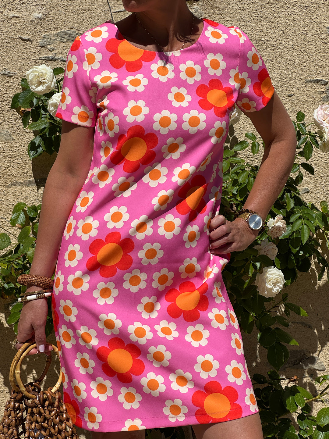 Robe fuchsia SEVENTIES N°36 Hippocampe