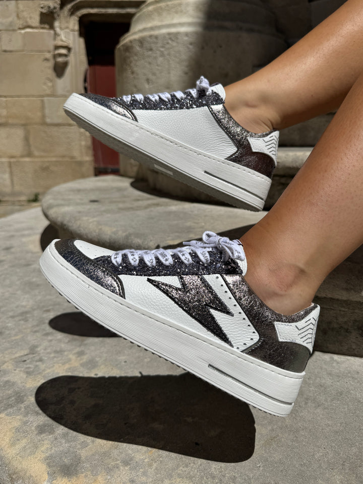 Basket blanche et noir pailletés NOUBAR C763 Semerdjian