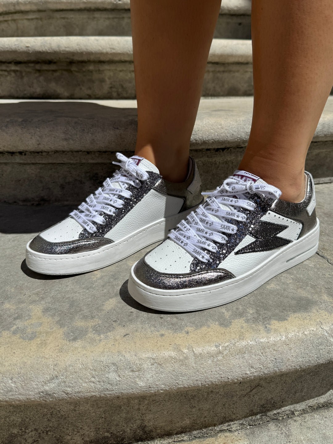 Basket blanche et noir pailletés NOUBAR C763 Semerdjian