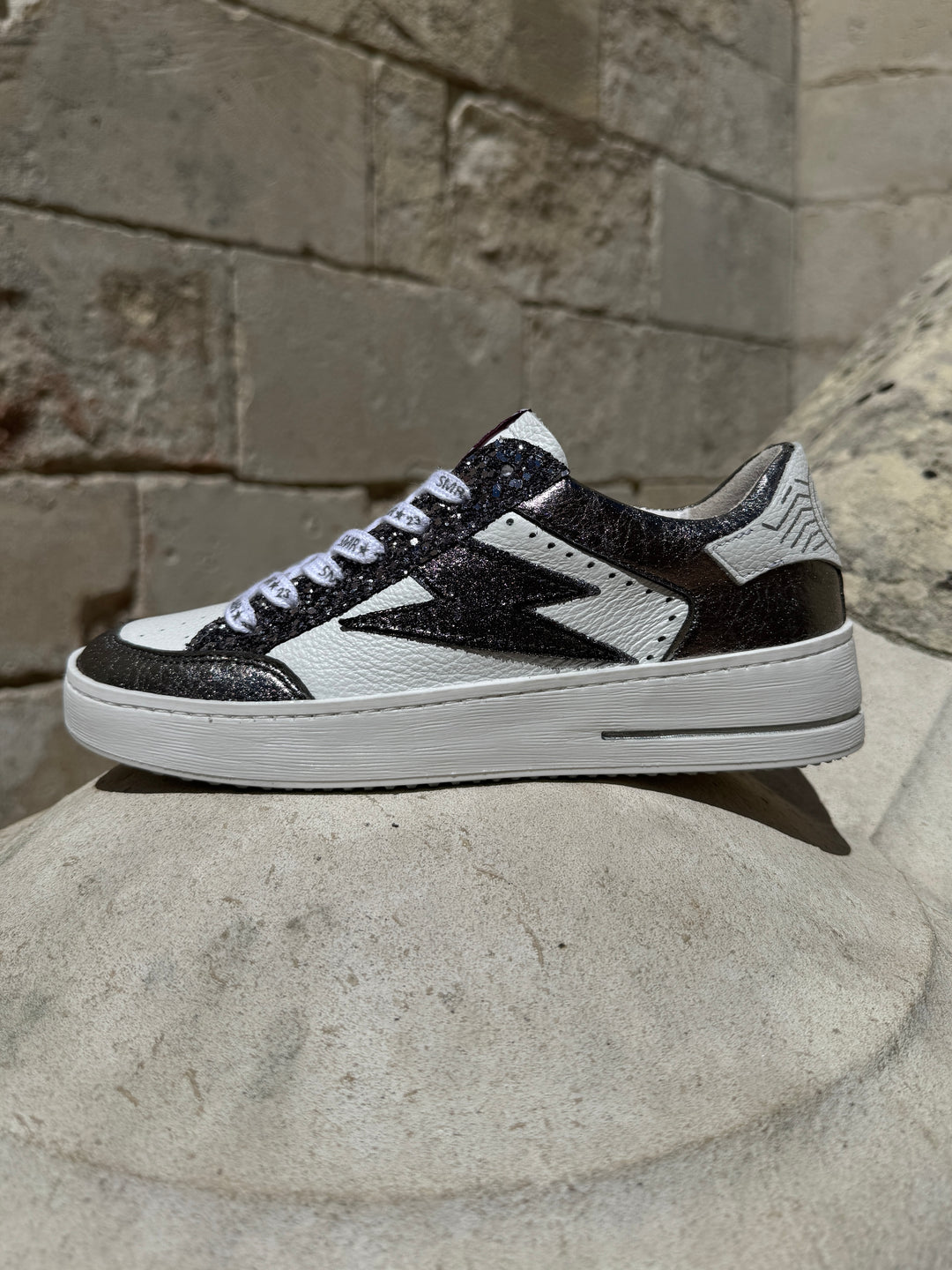 Basket blanche et noir pailletés NOUBAR C763 Semerdjian