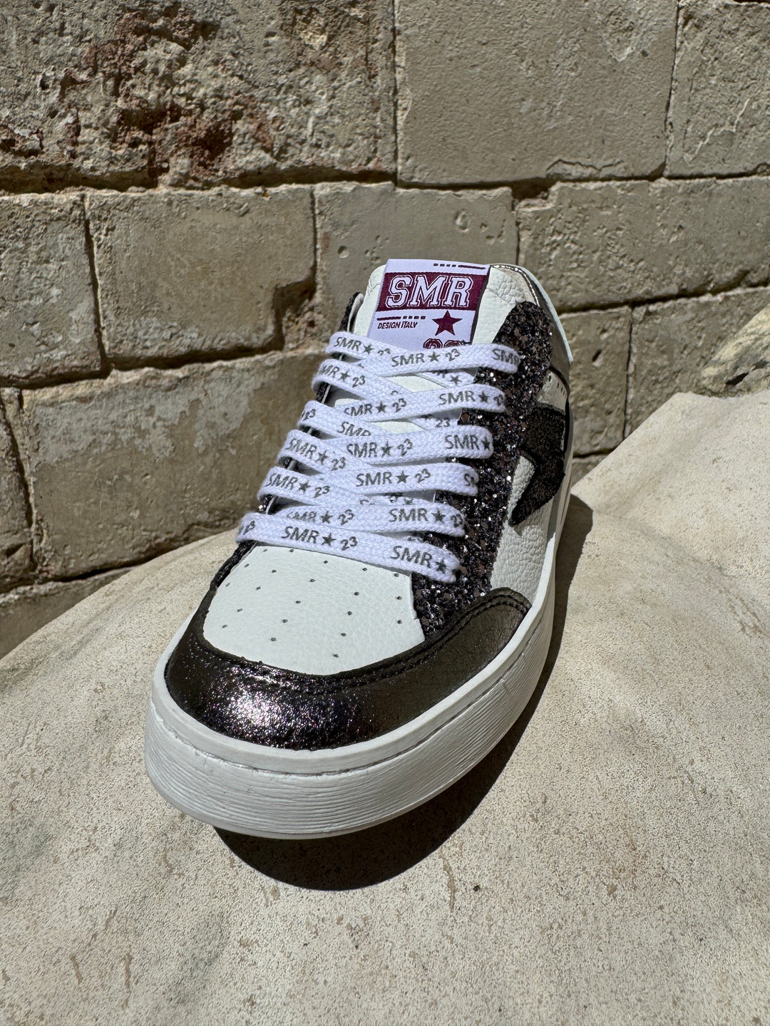 Basket blanche et noir pailletés NOUBAR C763 Semerdjian