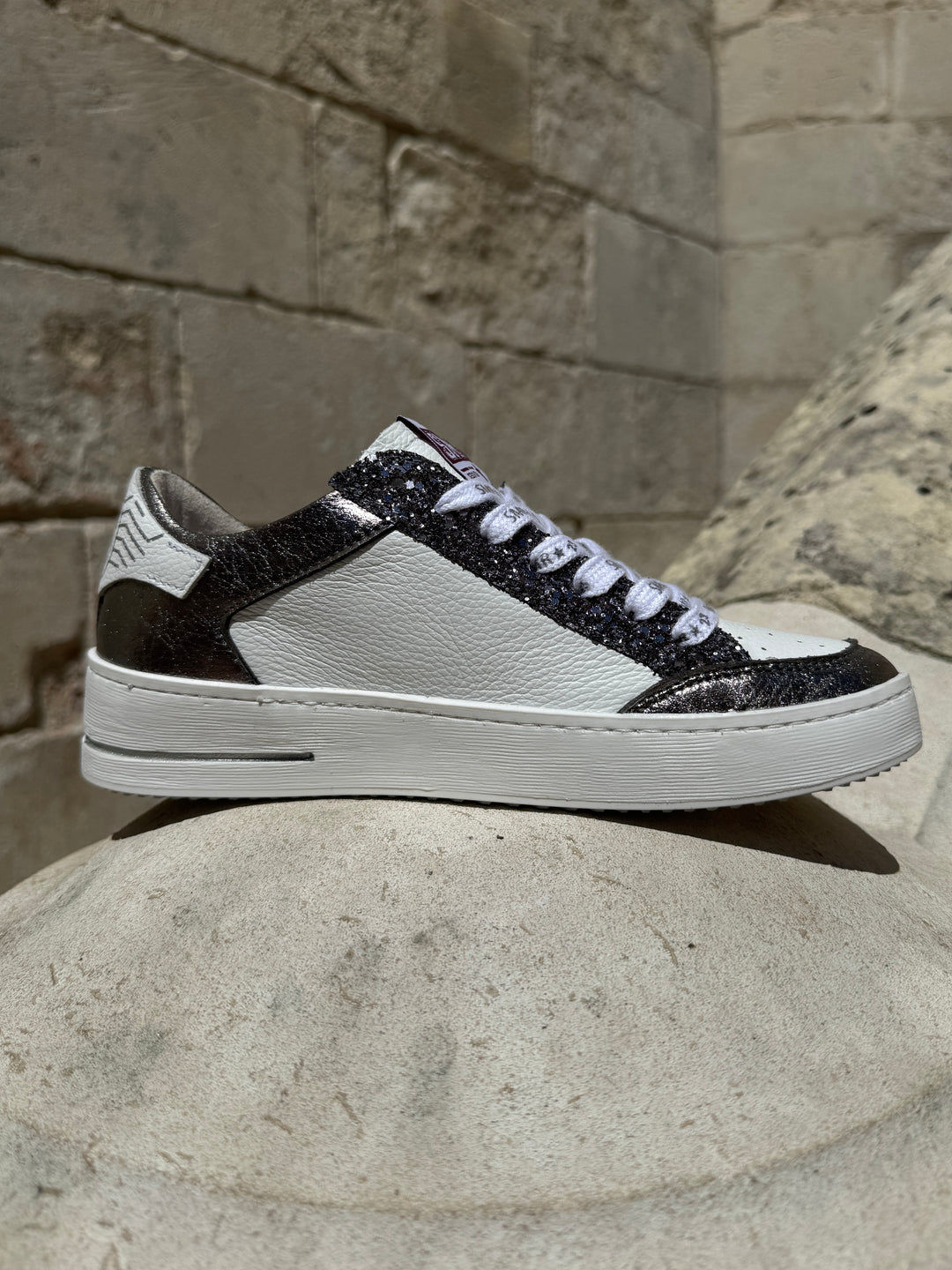 Basket blanche et noir pailletés NOUBAR C763 Semerdjian