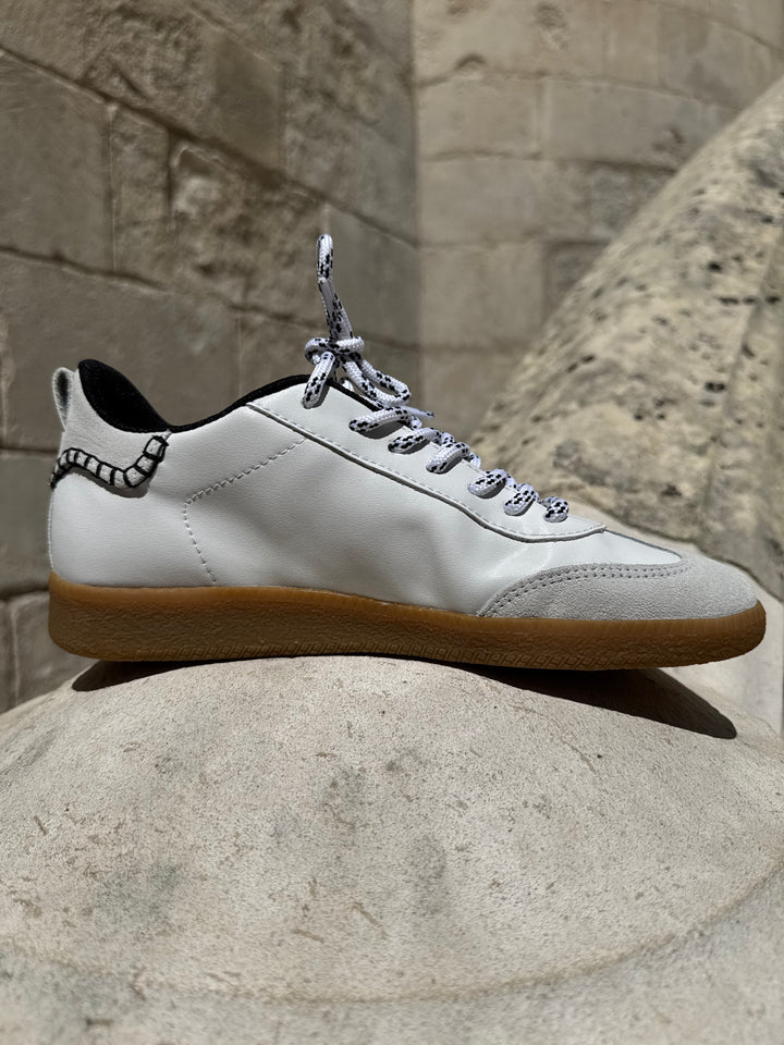 Basket blanche éclair noir ASHLEY C396 Semerdjian