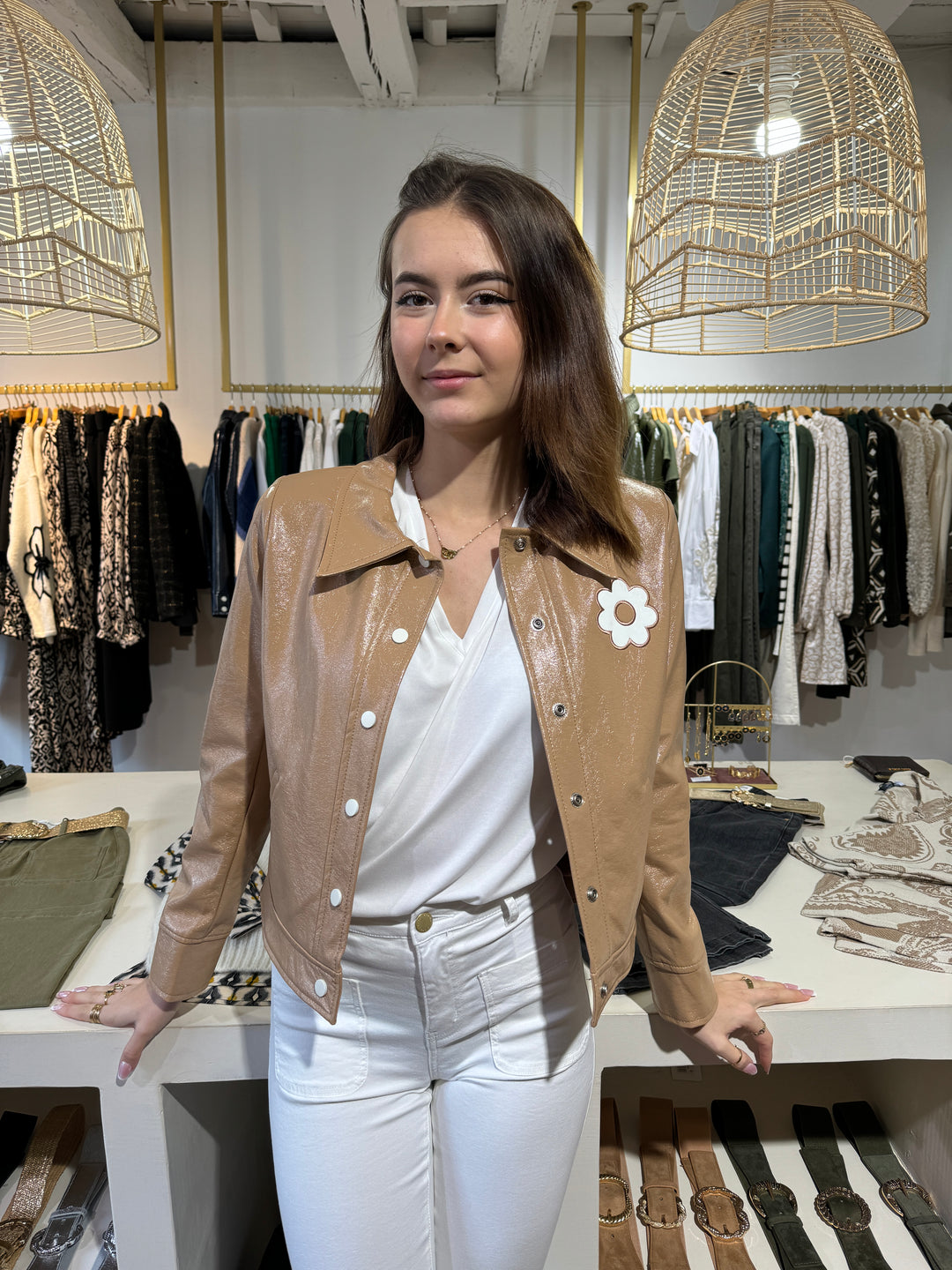 DAISY Seahorse beige vinyl jacket DAISY Seahorse beige vinyl jacket