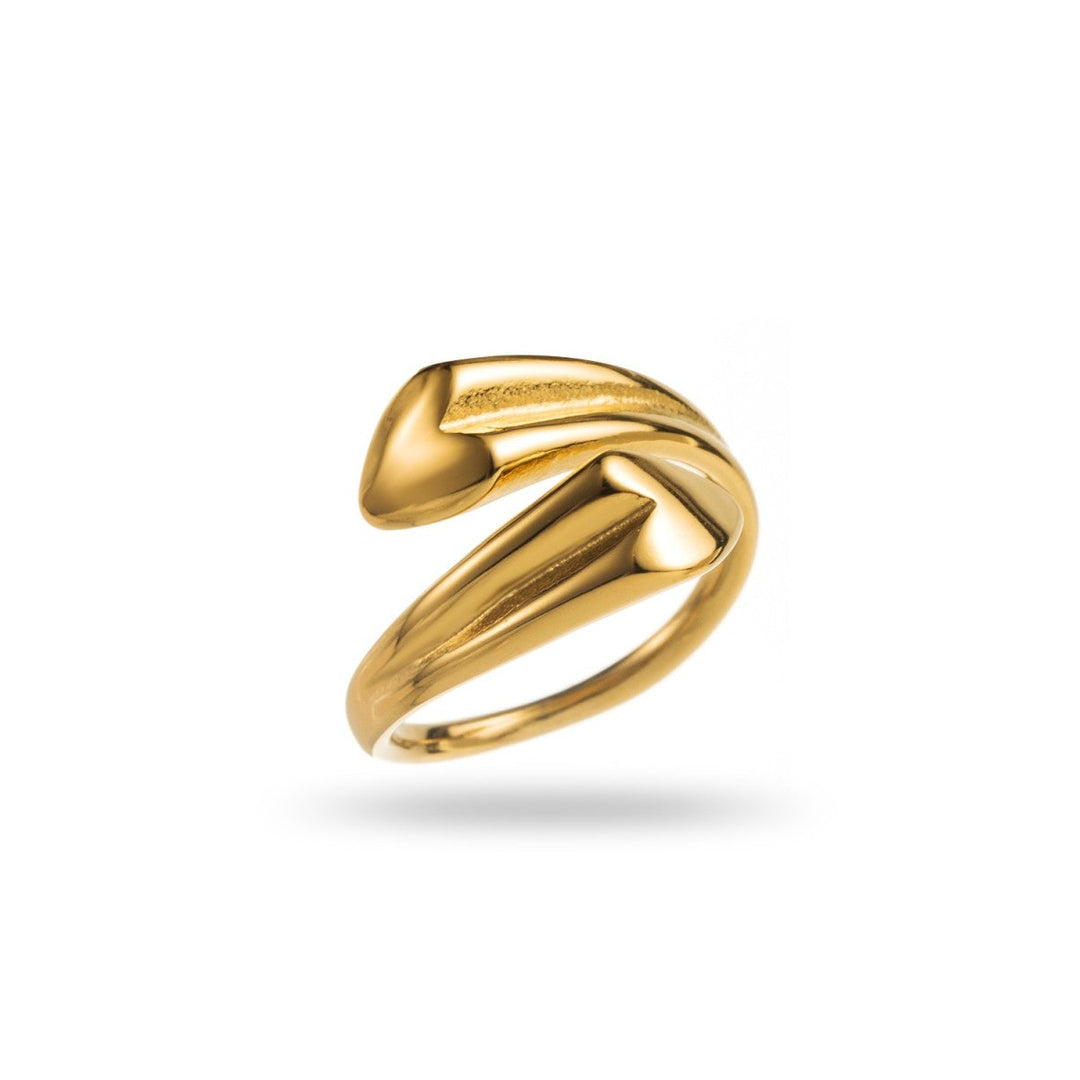 bague Amour dorée en acier inoxydable réglable – bijou femme résistant à l’eau