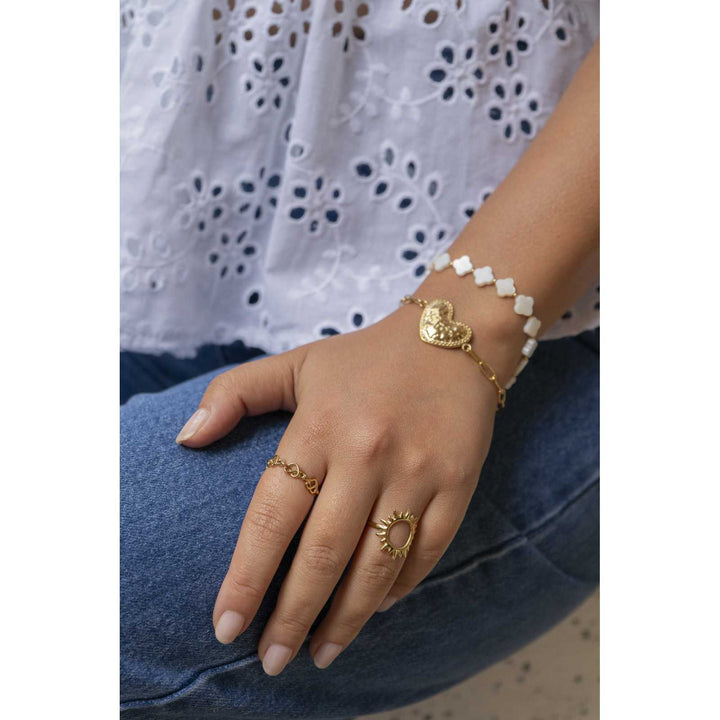 Bague Dorée Soleil – Acier inoxydable réglable