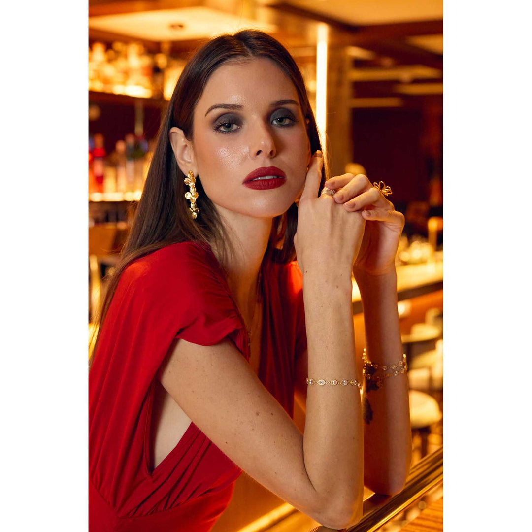 Bracelet doré cœur diamant chaîne fine en acier inoxydable